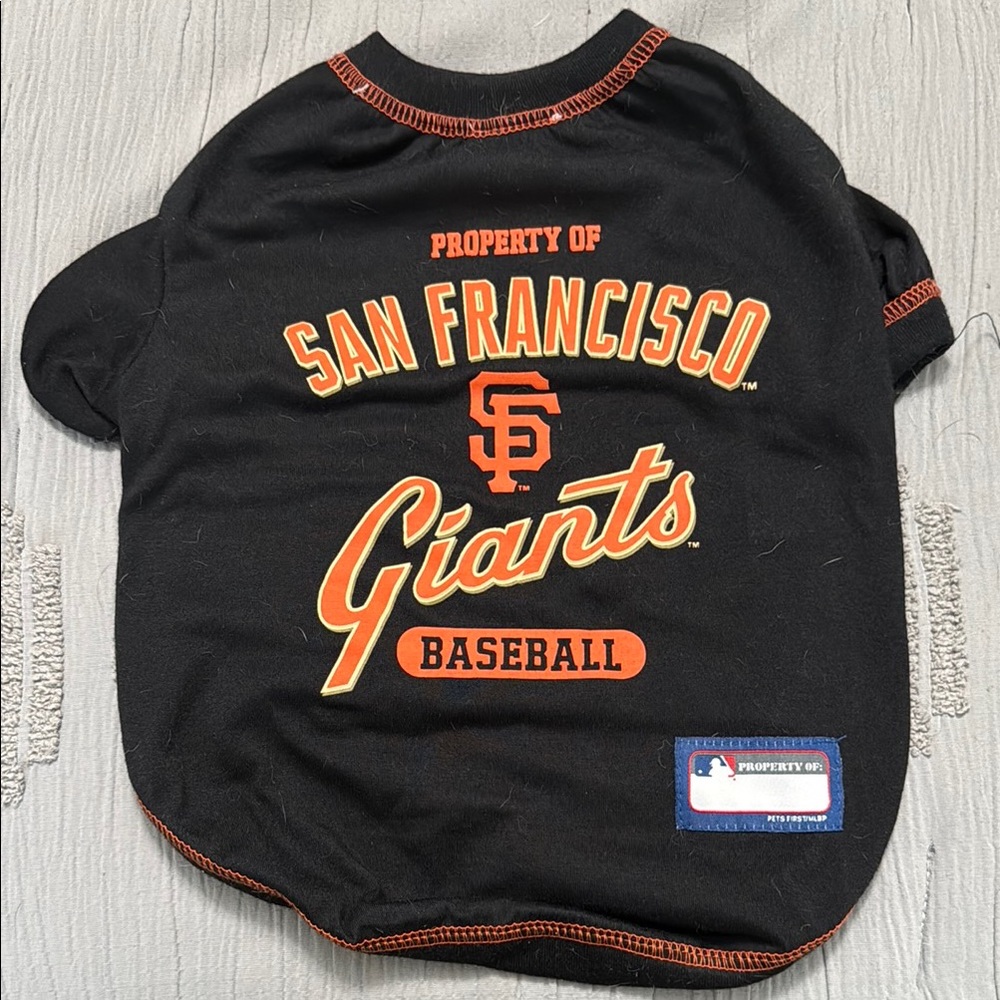 San Francisco Giants dog/cat Black T-Shirt